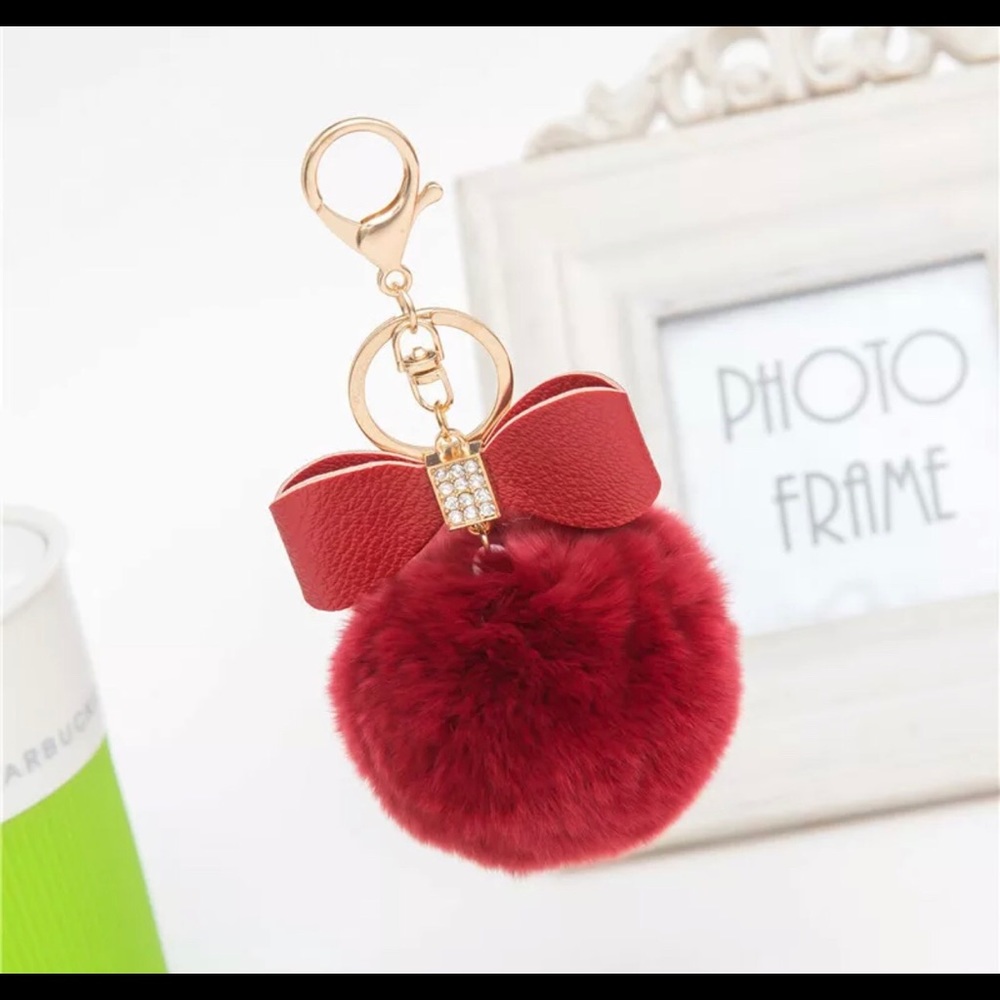 NEW Pom Pom Handbag Charm/Keychain